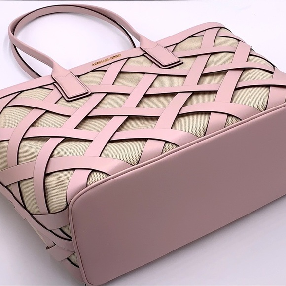 MICHAEL KORS SIENNA Large Tote Shoulder BAG In POWDER BLUSH Leather Canvas - Picture 16 of 16